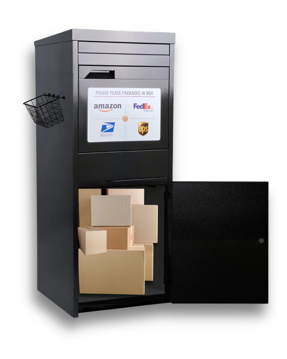 Box Parcel View Large Parcel Box - Black - PorchManager